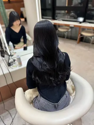 ロング カラー レイヤー似合わせ 透明感カラーりきやのヘアスタイル