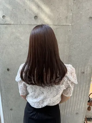 ロング カラー 縮毛矯正ボブ&顔まわ レイヤー♡TOMOEのヘアスタイル