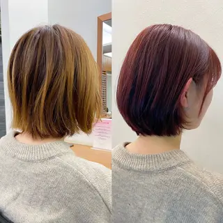 ショート カラー 似合わせレイヤー/ ケアパーマ/高倉のヘアスタイル