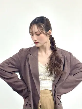 ロング カラー ヘアアレンジ 神品 幸音のヘアスタイル