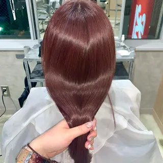 ロング カラー 新宿♥ハッシュカット 暖色カラー♥Unaのヘアスタイル