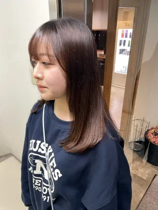セミロング ケアブリーチ/透明感 カラー🎀moeのヘアスタイル
