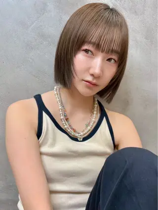 ミディアム カラー 大宮レイヤーカット ハッシュ　柏崎颯刀のヘアスタイル