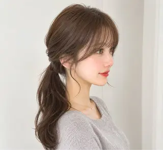ロング 顔周り/くびれヘア 韓国ヘア💕風間るなのヘアスタイル