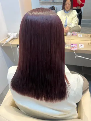 セミロング カラー 柔らかい艶暖色 レイヤー🫧姫汝のヘアスタイル