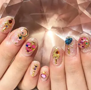 ネイル 渋谷／チップ長さ出し 👑アプレgel-xのネイルデザイン
