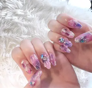 ネイル 渋谷／チップ長さ出し 👑アプレgel-xのネイルデザイン
