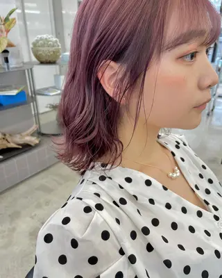 ミディアム カラー 艶髪/透明感カラー tawadaのヘアスタイル