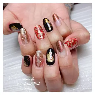ミディアム ネイル 🐾enen style 🐾のネイルデザイン