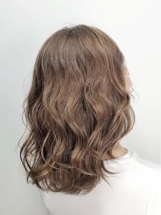 セミロング カラー 透明感カラー/ブリー チ✨駒場　笙のヘアスタイル