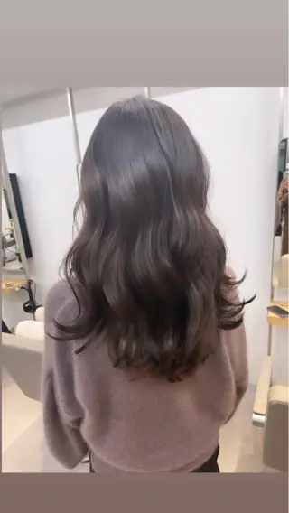 セミロング カラー ヘアアレンジ Aloa透明感ヘア ♡kanami♡のヘアスタイル