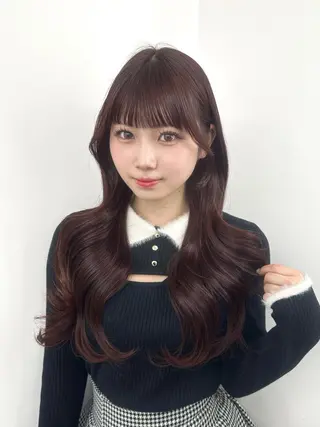 ロング カラー 盛れる顔周り✨韓国 レイヤーkanatoのヘアスタイル