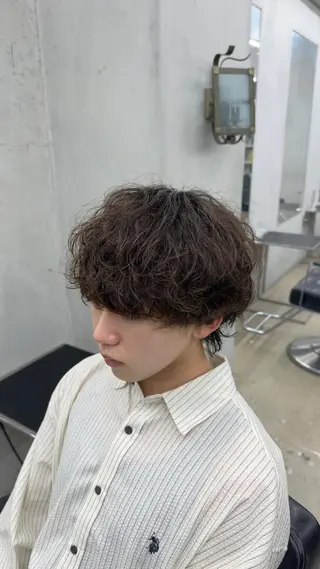 パーマ メンズ 田中 辰弥のヘアスタイル