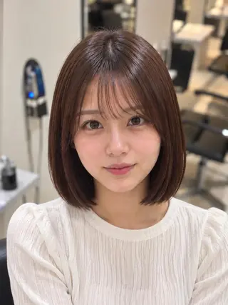 カラー パーマ セミロング 艶カラー/うねり/癖 毛/髪質改善💎井口のヘアスタイル