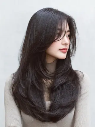 ロング カラー 🍒モテ暖色カラー × うる艶✧ ゆなのヘアスタイル