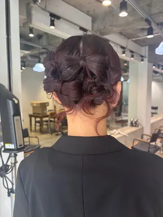 セミロング ヘアアレンジ 透明感カラー/ヘア アレンジ/あみ🎶のヘアスタイル