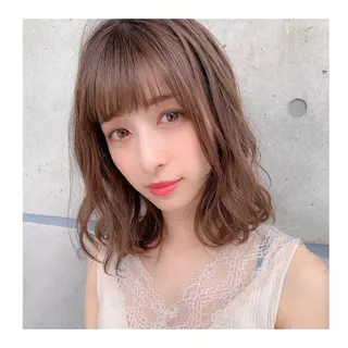 ミディアム パーマ レイヤーボブ/ボブ 仲川和人のヘアスタイル