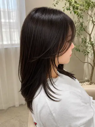 セミロング カラー ヘアアレンジ 韓国レイヤー/ 💎Tomoya💎のヘアスタイル