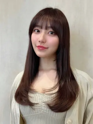ロング カラー パーマ 銀座✨レイヤーカット 顔まわり/坂本亜裟海のヘアスタイル