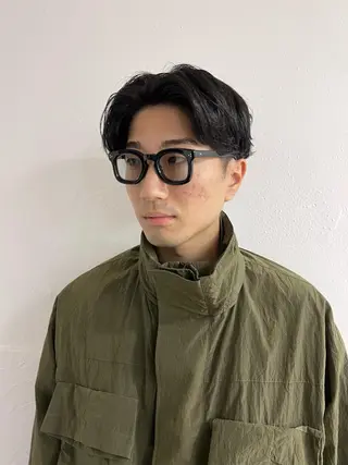 ミディアム パーマ メンズ メンズ専門ブリー チカラー⚡️リュウジのヘアスタイル