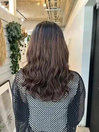 ミディアム パーマ ダブルカラー メンズパーマ大成のヘアスタイル