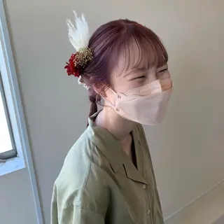 セミロング カラー ヘアアレンジ 本間 結衣のヘアスタイル