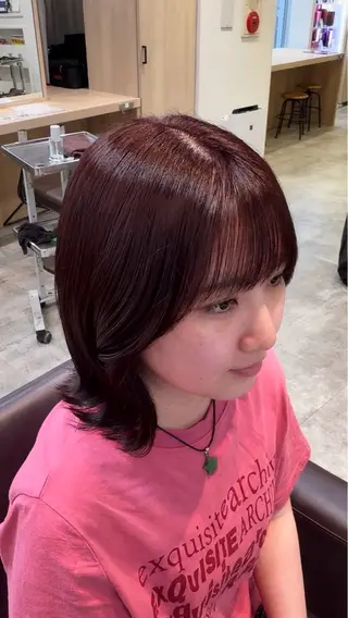ミディアム カラー 透明感カラー/ 韓国ヘア/ふうかのヘアスタイル