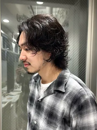 セミロング パーマ メンズ メンズ特化❤️‍🔥 パーマ職人江口佳乃のヘアスタイル