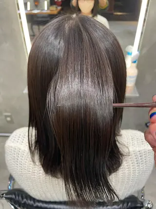 ミディアム カラー パーマ ヘアアレンジ くびれレイヤー/艶 カラー　MADOKAのヘアスタイル