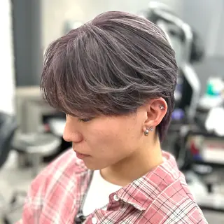 ミディアム カラー メンズ 韓国ヘア🇰🇷 メンズパーマ/つかさのヘアスタイル