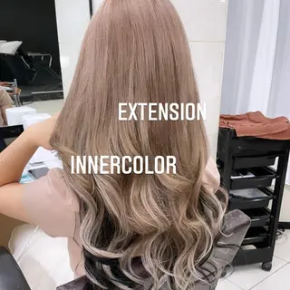 ロング カラー エクステ🩵ブリーチ 韓国ヘア🩵KAEのヘアスタイル