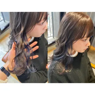 カラー 🩵盛れる顔周り/ 艶カラーemi🩵のヘアスタイル