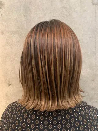 ショート ハイライトバレイヤー ジュ&縮毛矯正✨櫻野のヘアスタイル