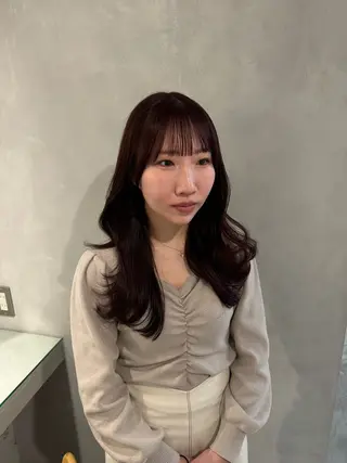 セミロング 新宿/顔周りカット +レイヤー=しずく♩のヘアスタイル