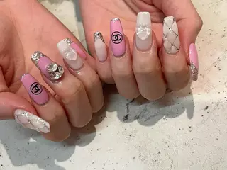 ネイル 韓国/ワンホン/長さ 出しつけ放題🎀のネイルデザイン
