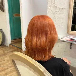 ミディアム カラー 菅野 七海のヘアスタイル