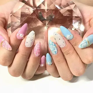 ネイル 渋谷／チップ長さ出し 👑アプレgel-xのネイルデザイン