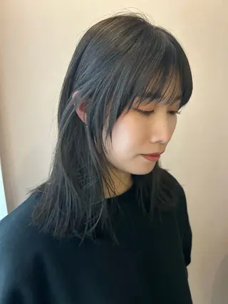 セミロング カラー hubhair レイヤー/透明感のヘアスタイル