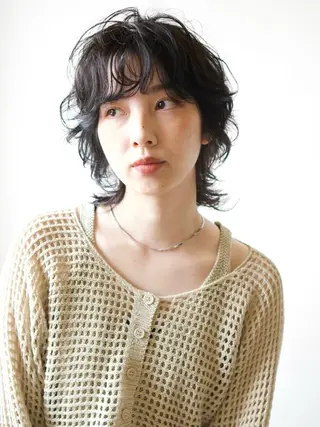 ミディアム カラー パーマ KANO🌷 艶カラーのヘアスタイル