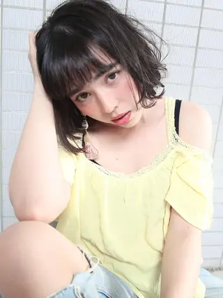 ショート ミディアム セミロング 嶋崎 留美のヘアスタイル