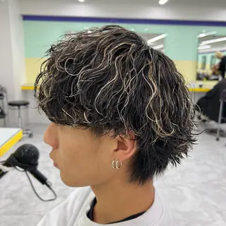 カラー パーマ メンズ ハイトーンカラー 🦄レイヤーカットのヘアスタイル