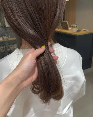 セミロング カラー 暖色カラー🍊 ボブ🌿顔周りcutのヘアスタイル