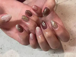 ネイル 韓国/ワンホン/長さ 出しつけ放題🎀のネイルデザイン