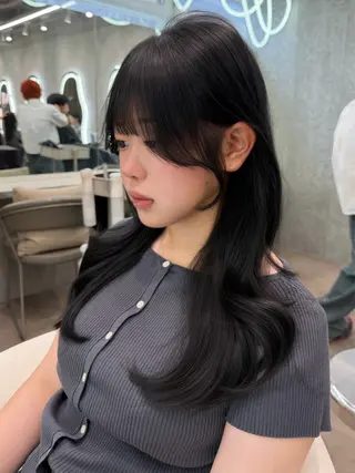 ロング カラー ヘアアレンジ 大宮縮毛矯正🩵 レイヤー 佐藤和のヘアスタイル
