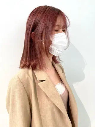 ミディアム カラー レイヤーボブ/ボブ 仲川和人のヘアスタイル