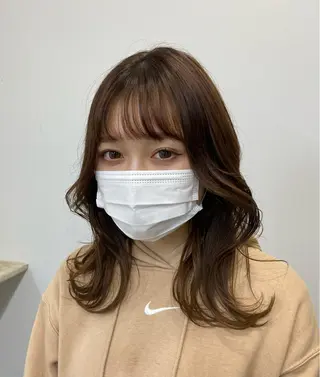 セミロング カラー パーマ ヘアアレンジ メンズ キッズ ネイル マツエク・マツパ アイブロウ エクステモデル募集 💗大阪梅田/川上のヘアスタイル