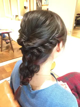 ミディアム セミロング ロング カラー ヘアアレンジ creep hair nozomiのヘアスタイル