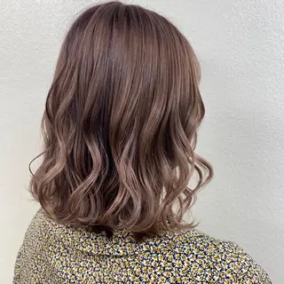 ミディアム カラー ヘアアレンジ ネイル マツエク・マツパ ダブルカラー｜ なおき｜池袋美容師のヘアスタイル