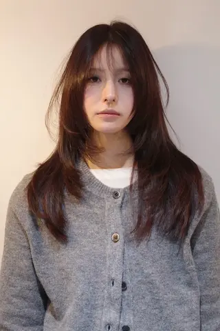 セミロング カラー ヘアアレンジ レイヤーカット 赤み消し　店長/大和のヘアスタイル
