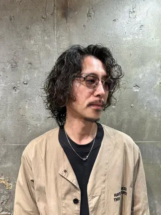 ミディアム パーマ メンズ メンズ専門 Ryukiのヘアスタイル